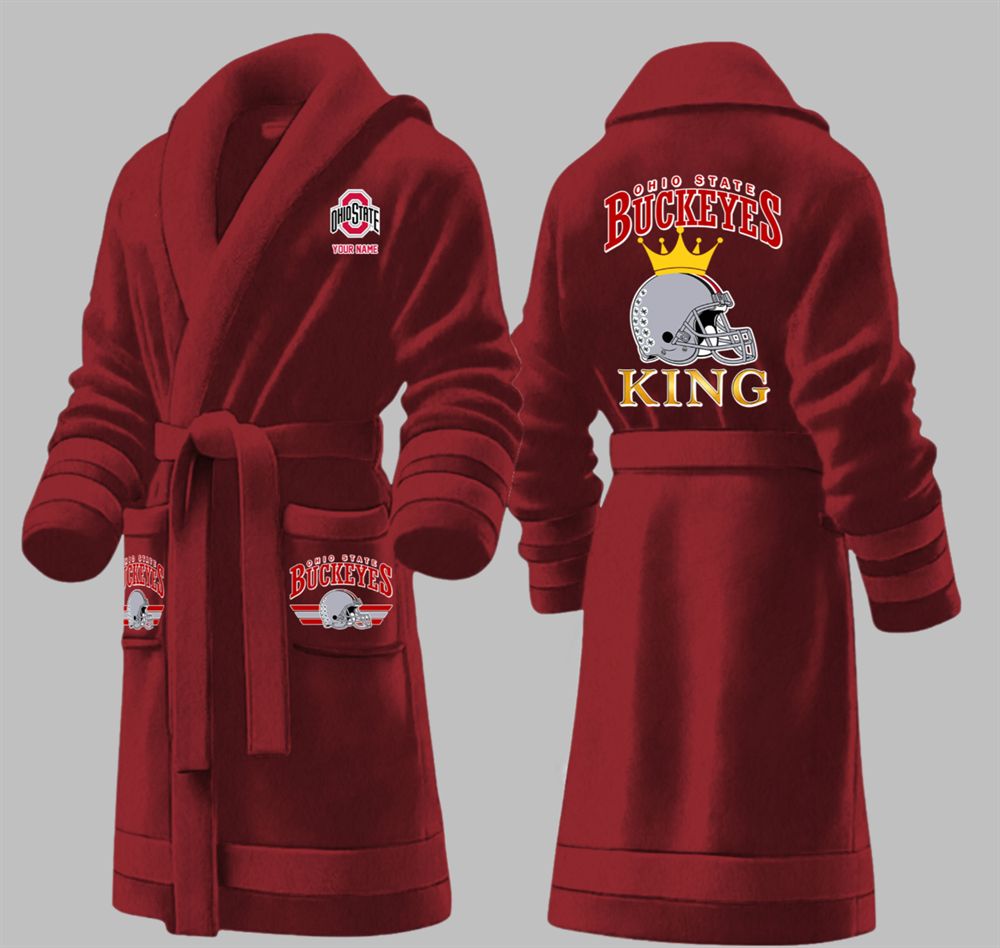 Custom State Buckeyes King Fleece Bathrobe 1 Custom State Buckeyes King Fleece Bathrobe 1