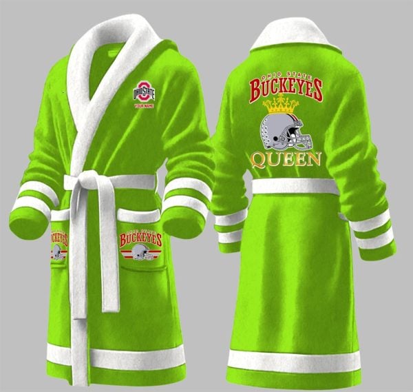 Custom State Buckeyes King Fleece Bathrobe 2
