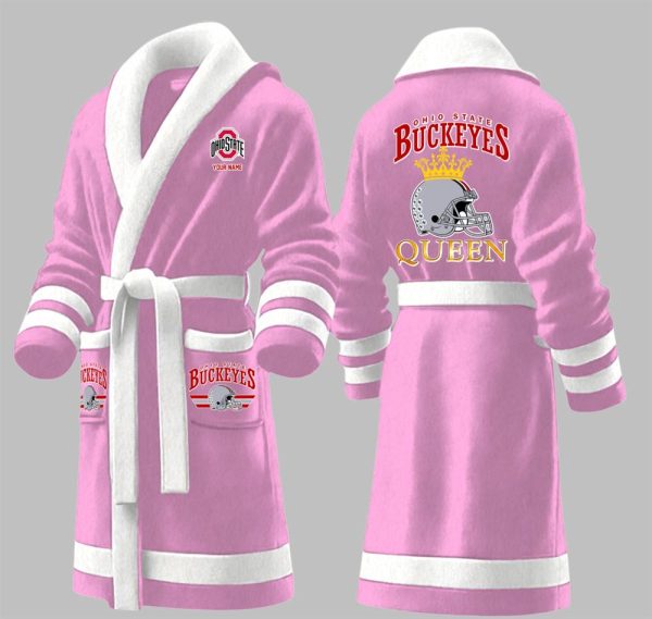 Custom State Buckeyes King Fleece Bathrobe 5