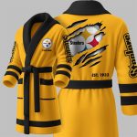 Custom Steelers EST 1933 Fleece Bathrobe