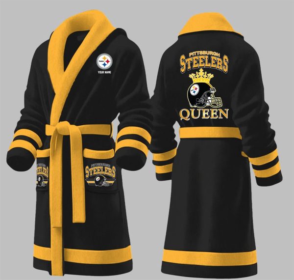 Custom Steelers King Fleece Bathrobe 1