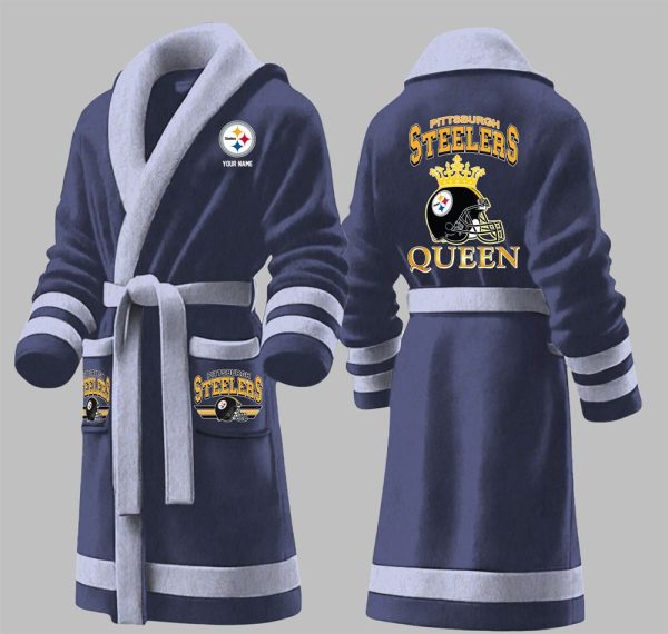 Custom Steelers King Fleece Bathrobe 4