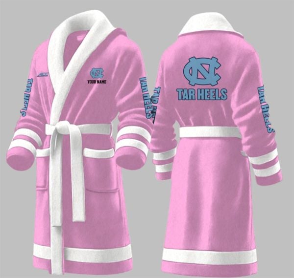 Custom Tar Heels Fleece Bathrobe 3