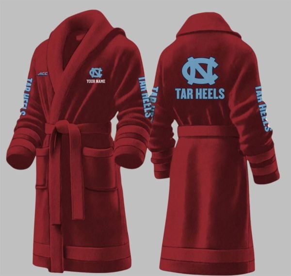 Custom Tar Heels Fleece Bathrobe 4