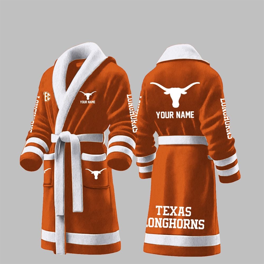 Custom Texas Longhorns Fleece Bathrobe 1 Custom Texas Longhorns Fleece Bathrobe 1