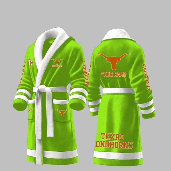 Custom Texas Longhorns Fleece Bathrobe 3