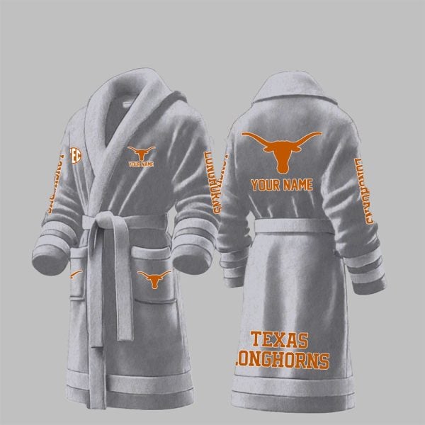 Custom Texas Longhorns Fleece Bathrobe 4