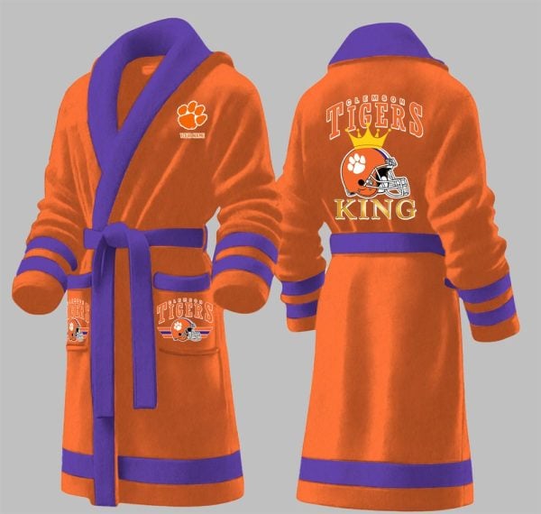 Custom Tigers King Fleece Bathrobe 1