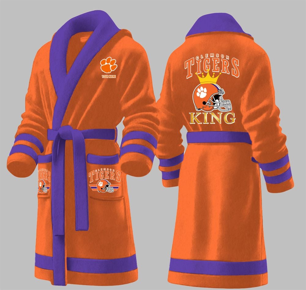 Custom Tigers King Fleece Bathrobe 1 Custom Tigers King Fleece Bathrobe 1