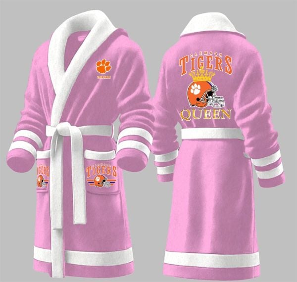 Custom Tigers King Fleece Bathrobe 2