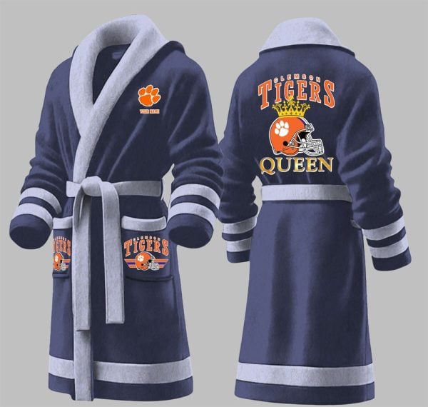 Custom Tigers King Fleece Bathrobe 3