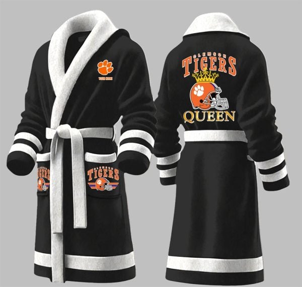 Custom Tigers King Fleece Bathrobe 5