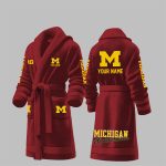 Custom Wolverines Big Ten Fleece Bathrobe