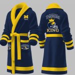 Custom Wolverines King Fleece Bathrobe