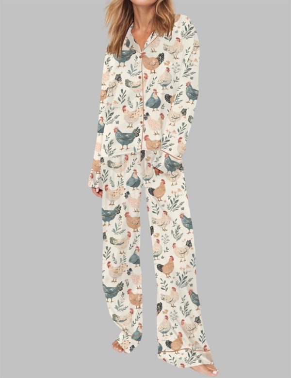 Cute Chicken Pajama Set For Women 3