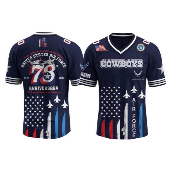 Dallas Cowboys US Air Force Birthday 2025 Jersey 1 2