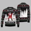 Deck The Hall Santa With Bowling Ball Ugly Sweater Christmas 2025 3