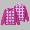 Demon Inspired Pink Argyle Costume Sweatshirt 1