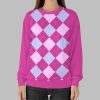 Demon Inspired Pink Argyle Costume Sweatshirt 3