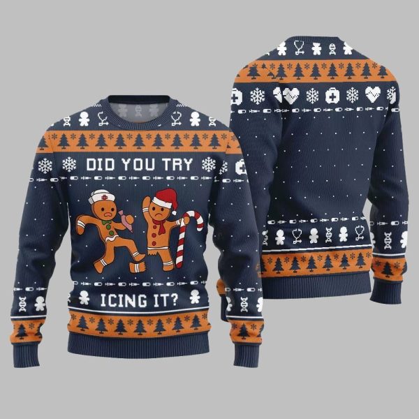 Did You Try Icing It Ugly Sweater Christmas 2025 4