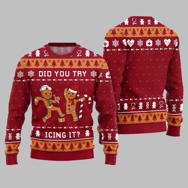 Did You Try Icing It Ugly Sweater Christmas 2025 5