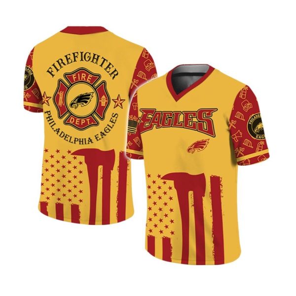 Eagles x Firefighter Appreciation Night 2025 Football Jersey 1 2
