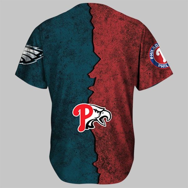 Eagles x Phillies Its A Philly Thing Baseball Jersey 3