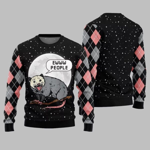 Ew People Possum Ugly Sweater Christmas 2025 2