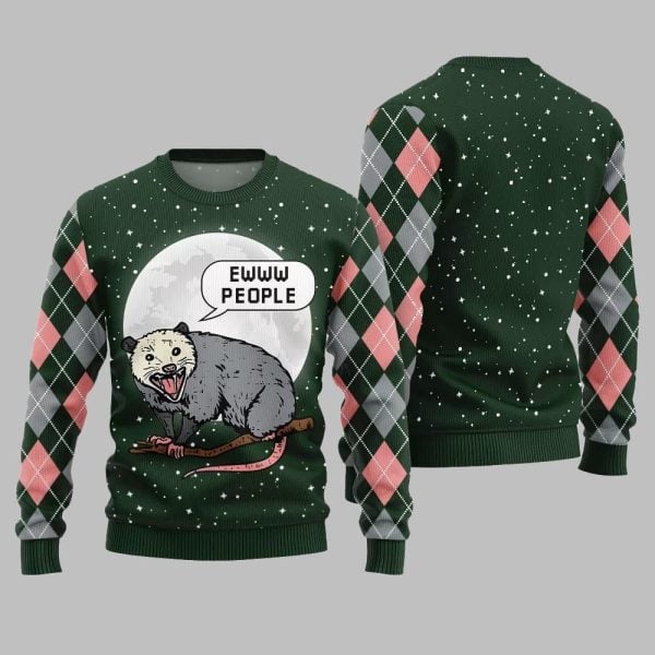 Ew People Possum Ugly Sweater Christmas 2025 3