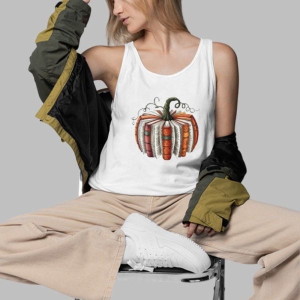 Fall Book Pumpkin Halloween Shirt 3 d