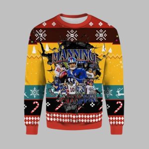 2025 Christmas Eli Manning NY Giants Ugly Christmas Sweater 1 1