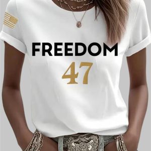 Freedom 47 Charlie Kirk Print T shirt 1