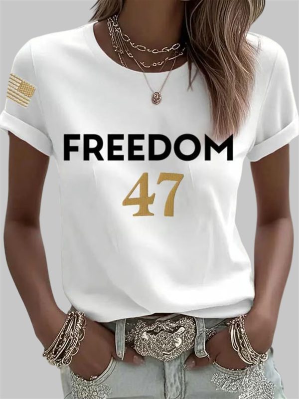 Freedom 47 Charlie Kirk Print T shirt 1