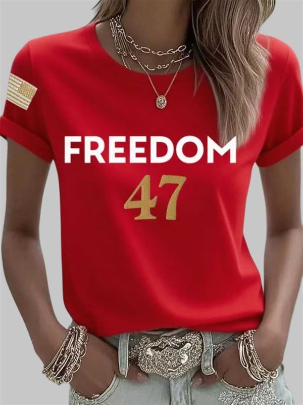 Freedom 47 Charlie Kirk Print T shirt 2