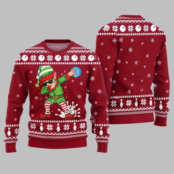 Funny Bowling Ugly Sweater 2025 Christmas