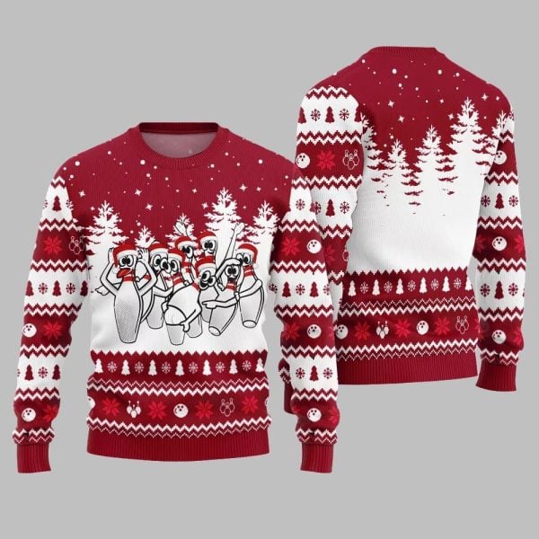 Funny Dancing Bowling Pins Ugly Sweater Christmas 2025 5