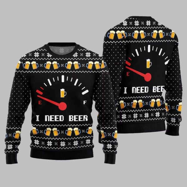 Funny I Need Beer Ugly Sweater Christmas 2025 2