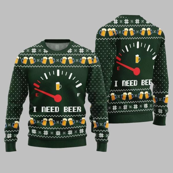 Funny I Need Beer Ugly Sweater Christmas 2025 3