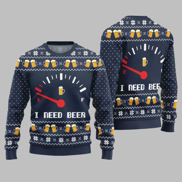 Funny I Need Beer Ugly Sweater Christmas 2025 4
