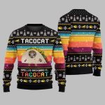 Funny Spelled Backward Is TacoCat Ugly Sweater 2025 Christmas