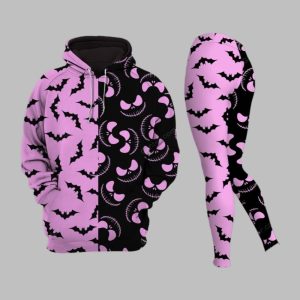Black & Pink Jack Skellington Faces Combo Hoodie Leggings 2025 Halloween