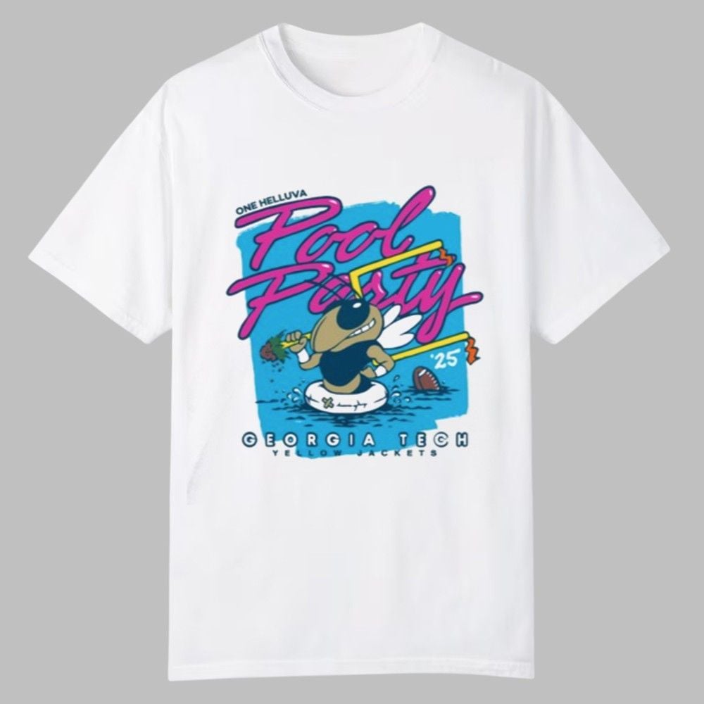 Georgia Tech Yellow Jackets One Helluva Pool Party Shirt 0 0 Georgia Tech Yellow Jackets One Helluva Pool Party Shirt 0 0