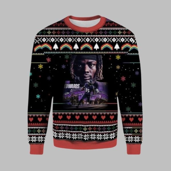 Gus Edwards Ravens Ugly Christmas Sweater 1 1