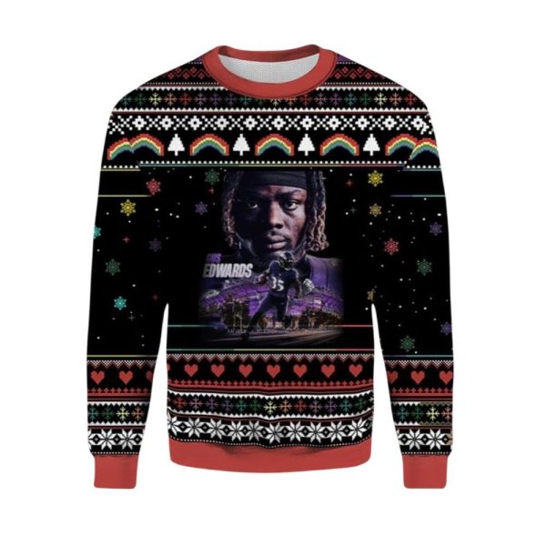 Gus Edwards Ravens Ugly Christmas Sweater 1 2