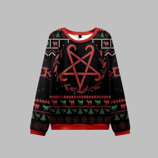Hail Santa Occult Ugly Sweater 2025 Christmas 1