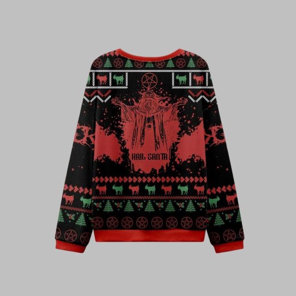 Hail Santa Occult Ugly Sweater 2025 Christmas 2