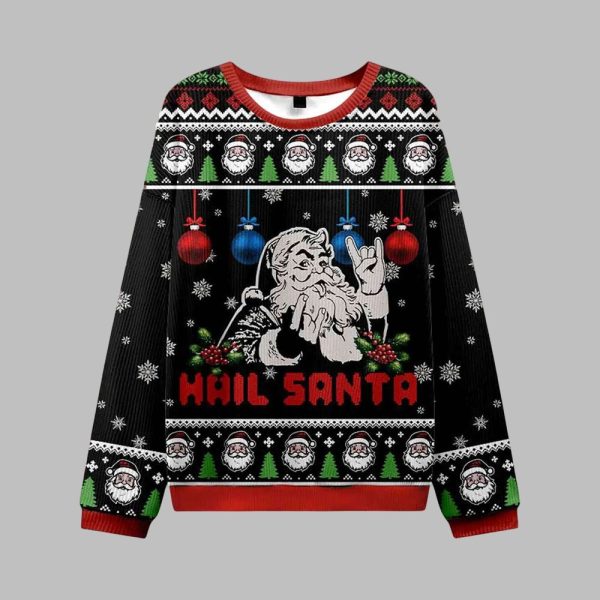 Hail Santa Ugly Sweater 2025 Christmas 1