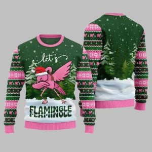 2025 Christmas Lets Flamingle Ugly Christmas Sweater 1
