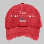 I Am Charlie Kirk Flag Print Hat