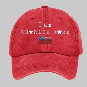 I Am Charlie Kirk Flag Print Hat 1